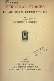 Cover of: Personal forces in modern literature by Compton-Rickett, Arthur, Compton-Rickett, Arthur