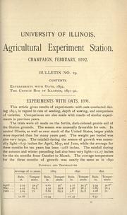Cover of: Experiments with oats, 1891 by Morrow, G. E.