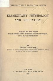 Cover of: Elementary psychology and education. by Joseph Baldwin