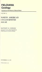 Cover of: North American cyclocrinitid algae