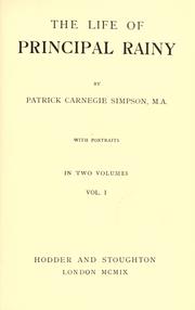 The life of Principal Rainy by Simpson, Patrick Carnegie