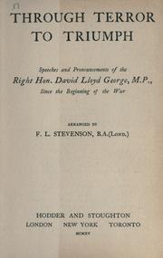 Cover of: Through terror to triumph by David Lloyd George, David Lloyd George