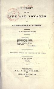 Cover of: History of the life and voyages of Christopher Columbus. by Washington Irving
