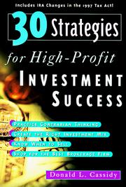 Cover of: 30 strategies for high profit investment success | Don Cassidy
