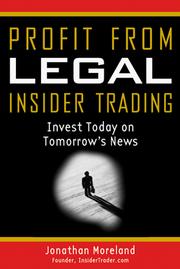 Cover of: Profit from Legal Insider Trading: Invest Today on Tomorrow's News