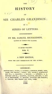 Cover of: The history of Sir Charles Grandison by Samuel Richardson