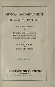 Cover of: Musical accompaniment of moving pictures