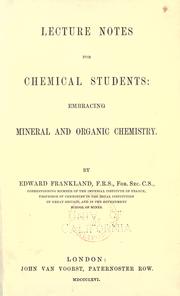 Cover of: Lecture notes for chemical students: embracing mineral and organic chemistry