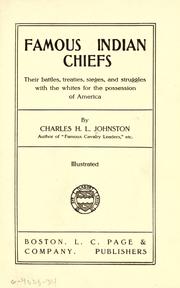 Cover of: Famous Indian chiefs by Charles Haven Ladd Johnston