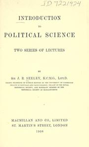 Cover of: Introduction to political science by John Robert Seeley