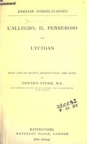 Cover of: L' allegro, Il penseroso and Lycidas. by John Milton