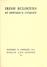 Cover of: Irish eclogues by MacLysaght, Edward.