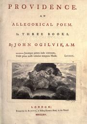 Cover of: Providence: an allegorical poem in three books