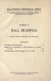 Cover of: Ball bearings. by 