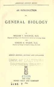 Cover of: An introduction to general biology by W. T. Sedgwick