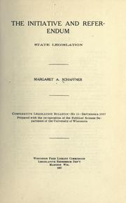 Cover of: The initiative and referendum.: State legislation.
