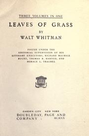 Cover of: Leaves of Grass by Walt Whitman, Walt Whitman