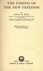 Cover of: The passing of the new freedom by James M. Beck