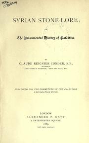 Syrian stone-lore by Claude Reignier Conder