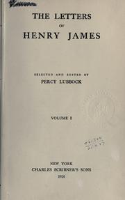Cover of: Letters by Henry James