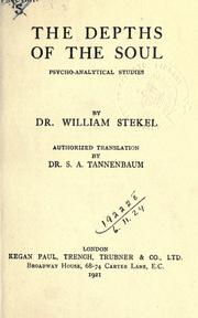 Cover of: The depths of the soul by Wilhelm Stekel