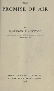 Cover of: The promise of air by Algernon Blackwood