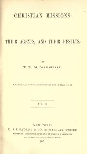 Christian missions by T. W. M. Marshall