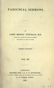 Cover of: Parochial sermons. by John Henry Newman