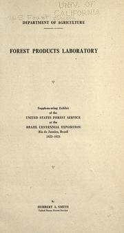 Cover of: Forest products laboratory. by United States. Forest Service.