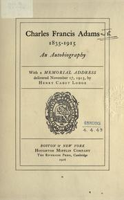 Cover of: Charles Francis Adams, 1835-1915 by Charles Francis Adams Jr.