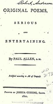 Original poems, serious and entertaining by Allen, Paul