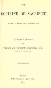 Cover of: The Doctrine of Sacrifice: deduced from scriptures : a series of sermons