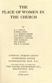 Cover of: The place of women in the church