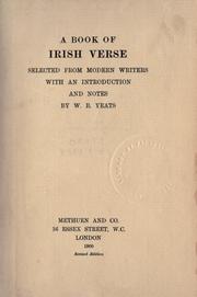 Cover of: book of Irish verse: selected from modern writers
