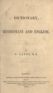 Cover of: A dictionary, Hindust©Øan©Øi and Englis by William Yates