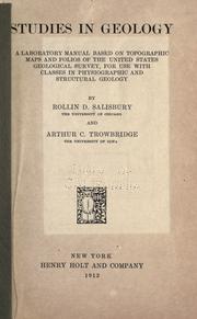 Cover of: Studies in geology by Salisbury, Rollin D.