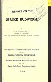 Cover of: Report on the spruce budworm