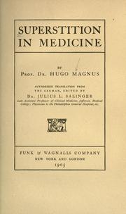 Cover of: Superstition in medicine by Hugo Magnus, Hugo Magnus