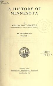 Cover of: A history of Minnesota. by William Watts Folwell