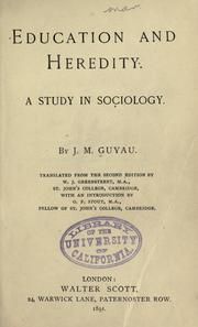Cover of: Education and heredity. by Jean-Marie Guyau