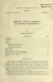 Cover of: Tertiary faunal horizons of western Washington by Weaver, Charles E.