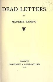 Cover of: Dead letters. by Maurice Baring