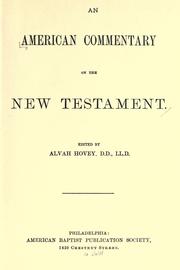 Cover of: An American commentary on the New Testament.