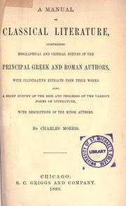 Cover of: A Manual of classical literature