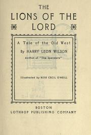 Cover of: The lions of the Lord by Harry Leon Wilson
