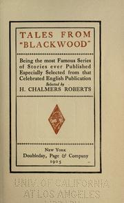 Cover of: Tales from "Blackwood" by selected by H. Chalmers Roberts.