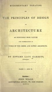 Cover of: Rudimentary treatise on the principles of design in architecture