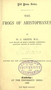 Cover of: The  frogs of Aristophanes by Aristophanes
