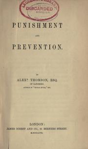 Cover of: Punishment and prevention