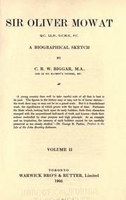 Cover of: Sir Oliver Mowat by Biggar, Charles Robert Webster
